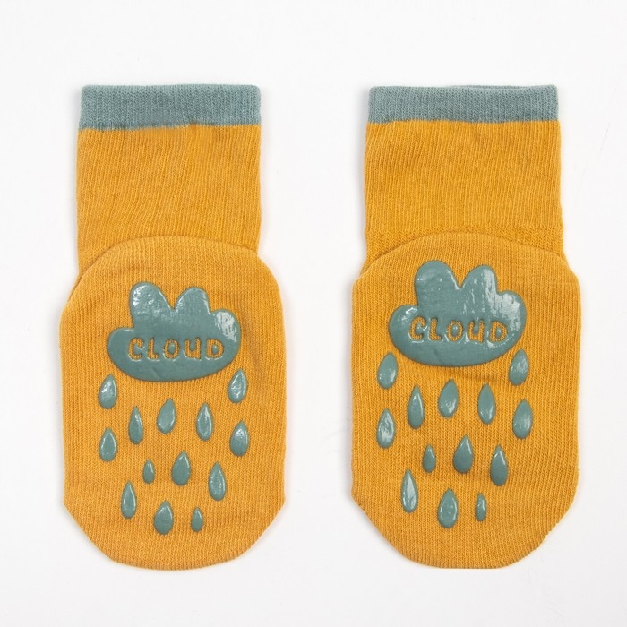 Носки детские MINAKU со стоперами цв.горчичный, р-р 14 см