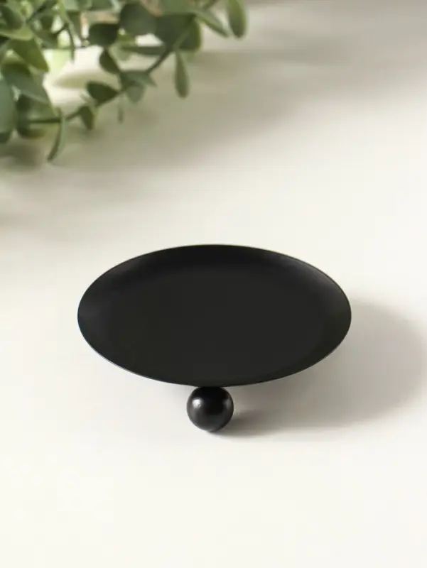 Подсвечник "Чашка на шариках" на 1 свечу, 9 см, черный