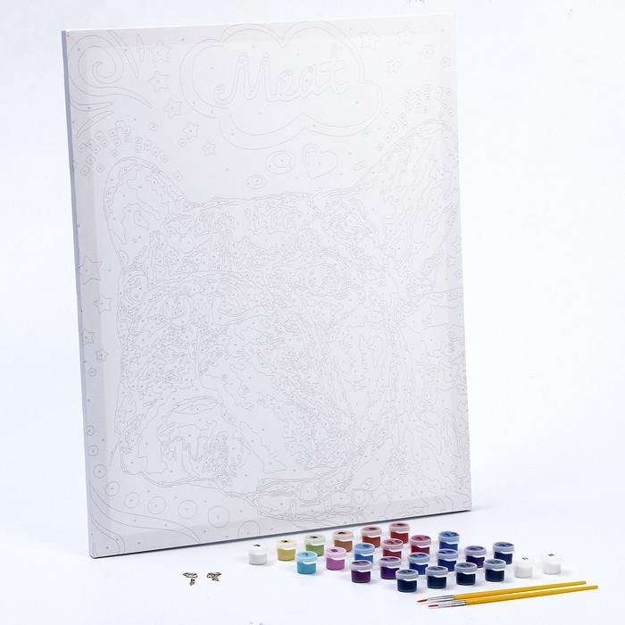 Картина по номерам &laquo;Яркий бульдог&raquo;, холст на подрамнике, 40 &times; 50 см