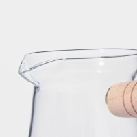 Турка стеклянная &laquo;Арабика&raquo;, 300 мл, 18,5&times;9&times;10 см, деревянная ручка