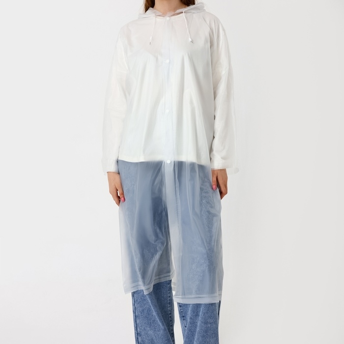 Дождевик взрослый плащ &laquo;терПИТЕРпи&raquo;, размер 42-48, цвет белый