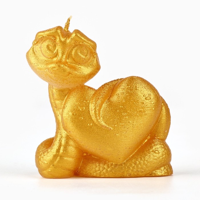 Свеча новогодняя &laquo;Змейка милашка&raquo;, на Новый год, золотая, 69 х 61 х 36