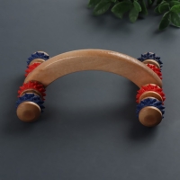 Массажёр деревянный, 15 × 10,5 × 5 см, 8 колёс, цвет МИКС Массажёр деревянный, 15 × 10,5 × 5 см, 8 колёс, цвет МИКС