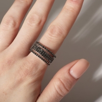 Кольцо &laquo;Минимал&raquo; разделение, цвет серый в серебре, безразмерное