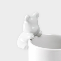 Набор кружек керамических Доляна &laquo;Мишка Отто&raquo;, 290 мл, 11,5&times;8&times;13,5 см, 2 шт, цвет белый