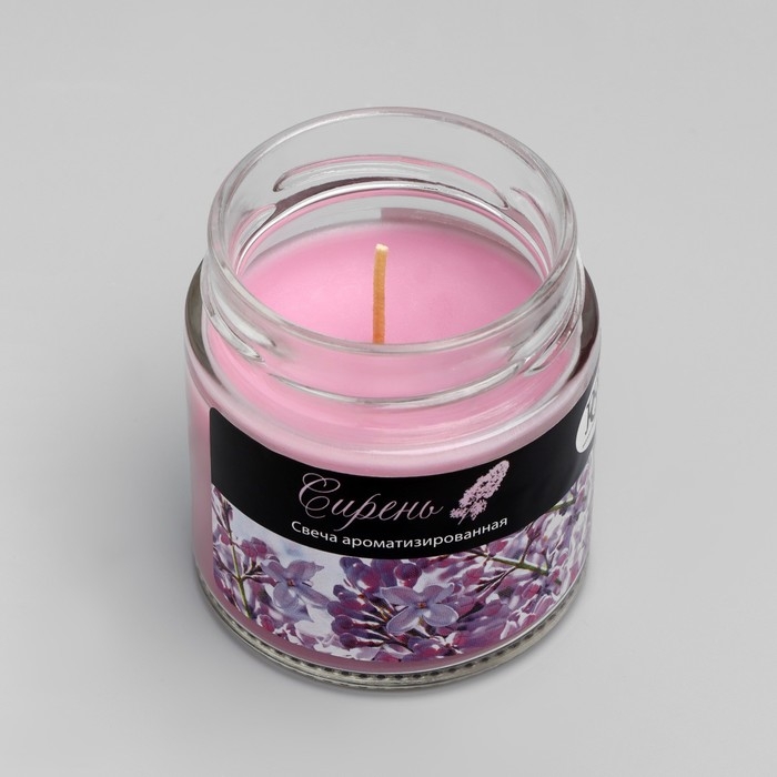 Свеча в банке ароматическая Свеча в банке ароматическая "Сирень", 25 ч