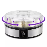 Йогуртница Kitfort КТ-6363, 20 Вт, 180 мл, 7 ёмкостей, стекло, серебристо-чёрная