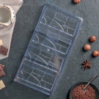 Форма для шоколада KONFINETTA &laquo;Плитка&raquo;, 28&times;14 см, 4 ячейки 11,7&times;4,8&times;0,7 см, цвет прозрачный