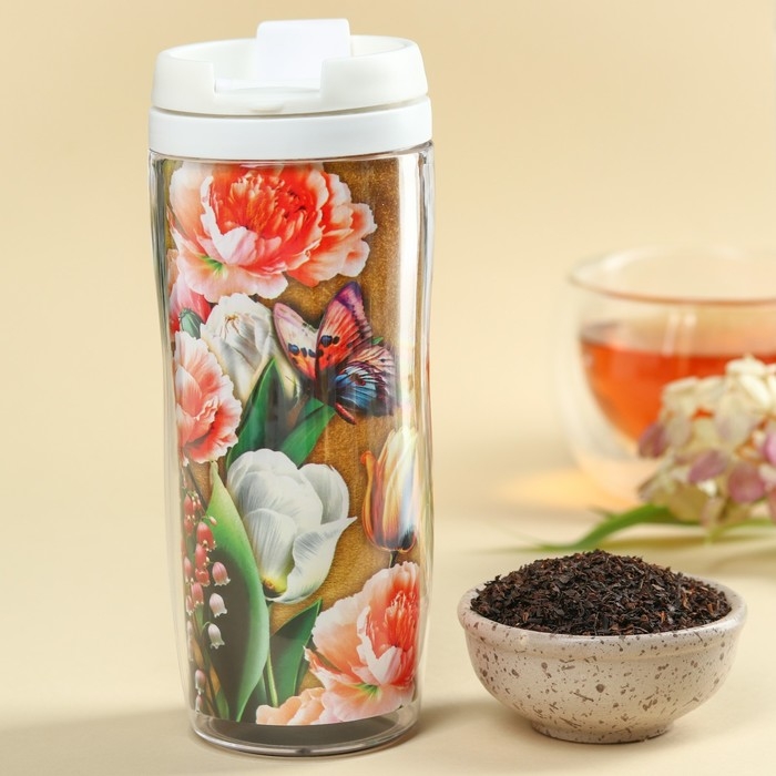 Набор &laquo;Самой прекрасной&raquo;: чай чёрный со вкусом ваниль и карамель 20 г., термостакан 350 мл., ежедневник 80 листов, ручка