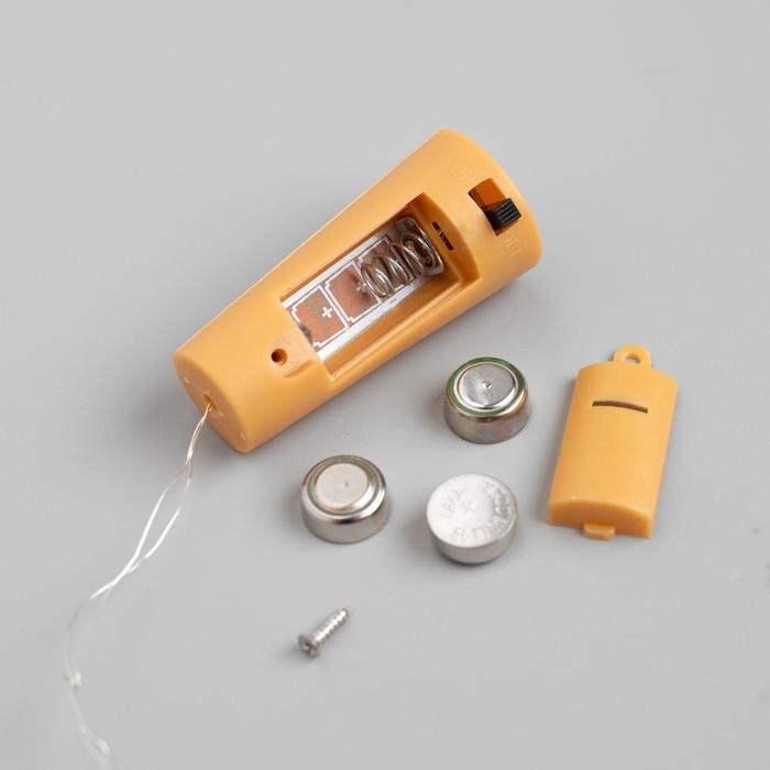 Гирлянда «Нить» 2 м роса с пробкой, IP20, серебристая нить, 20 LED, батарейки LR44х3 (в комплекте), свечение белое Гирлянда «Нить» 2 м роса с пробкой, IP20, серебристая нить, 20 LED, батарейки LR44х3 (в комплекте), свечение белое