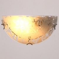 Светильник "Бабочки" моллир., 1х60Вт Е27, хром, d=30 см,  h=5,5 см