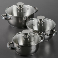 Набор кастрюль &laquo;Антея&raquo;, 3 предмета: 1,5 л, 2 л, 3 л, капсульное дно, подарочная упаковка, индукция