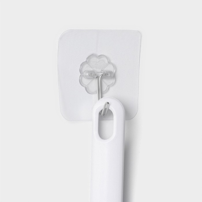 Ёршик для унитаза Доляна, силиконовый, 7&times;4&times;39 см, цвет серый