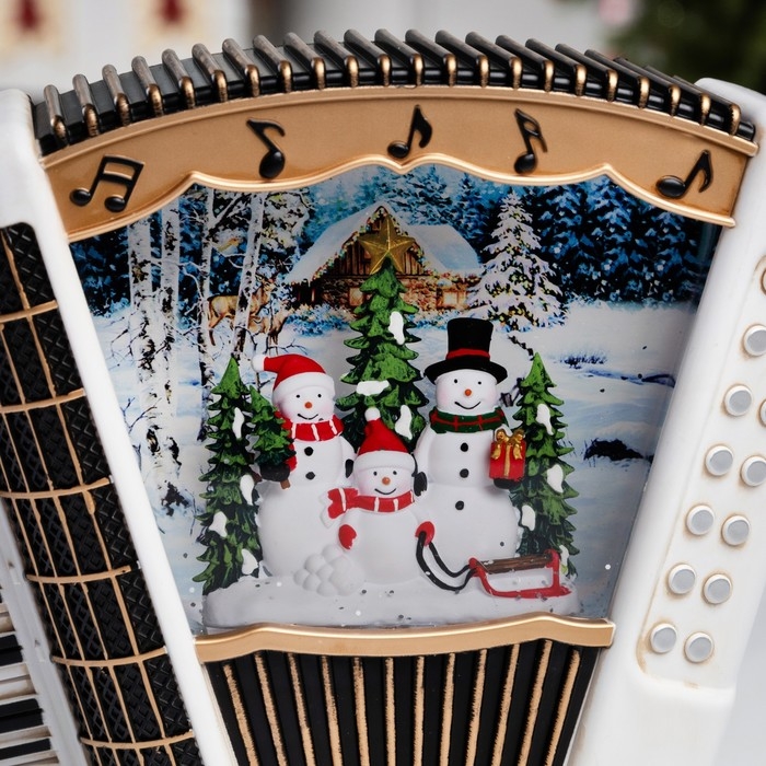 Фигура светодиодная &laquo;Семья снеговиков&raquo;, 18.5х6.3х23 см, музыка, батарейки ААх3 (не в комплекте), USB, свечение тёплое белое