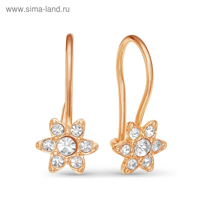 Серьги детские &laquo;Соцветие&raquo;, розовое золочение, цвет белый