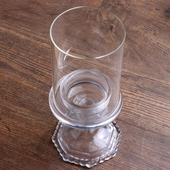 Подсвечник стекло на 1 свечу Подсвечник стекло на 1 свечу "Бокал на ножке" прозрачный 18х8,5х5 см