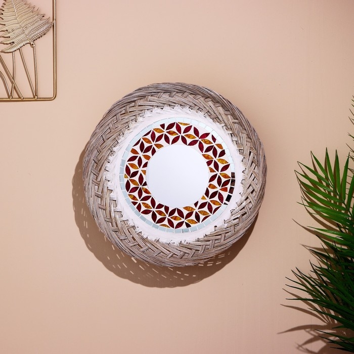 Зеркало Зеркало "Романтика" кокос 35 см