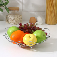 Фруктовница Доляна, 28,5&times;28,5&times;8,5 см, цвет хром