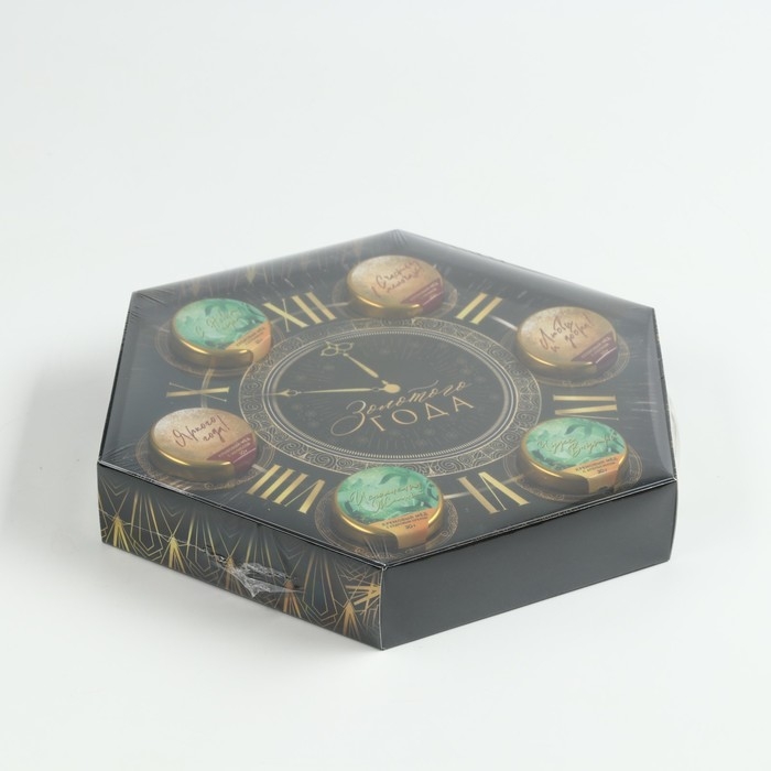 Подарочный набор &laquo;Золотого года&raquo;: чай с ванилью и карамелью 50 г., крем-мёд (6 шт. x 30 г.)