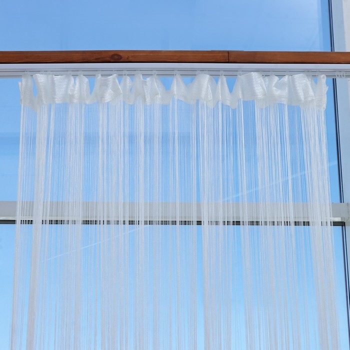 Штора - занавеска декоративная, нитяная, 300×300 см, цвет белый Штора - занавеска декоративная, нитяная, 300×300 см, цвет белый