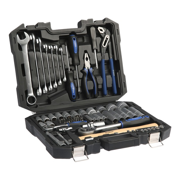 Набор инструментов в кейсе ТУНДРА, автомобильный, CrV, 1/2 Набор инструментов в кейсе ТУНДРА, автомобильный, CrV, 1/2", 1/4", 74 предмета
