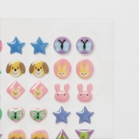 Серьги &laquo;Наклейки&raquo; улыбка, с животными, цветные