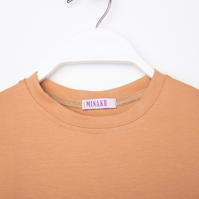 Футболка детская MINAKU:Basic line kids цвет песочный, рост 104