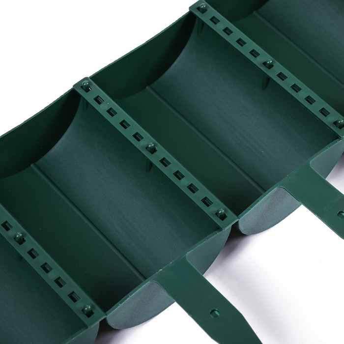 Ограждение декоративное, 24 &times; 100 см, 10 секций, пластик, зелёное, &laquo;Брёвнышко&raquo;