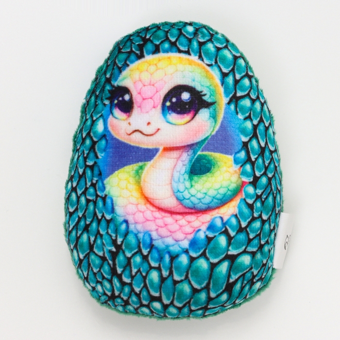 Магнит новогодний мягкий &laquo;Змея в яйце&raquo;, зелёная