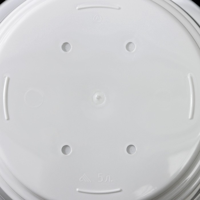 Горшок для цветов с поддоном &laquo;Виола&raquo;, 5 л, пластиковый, белый