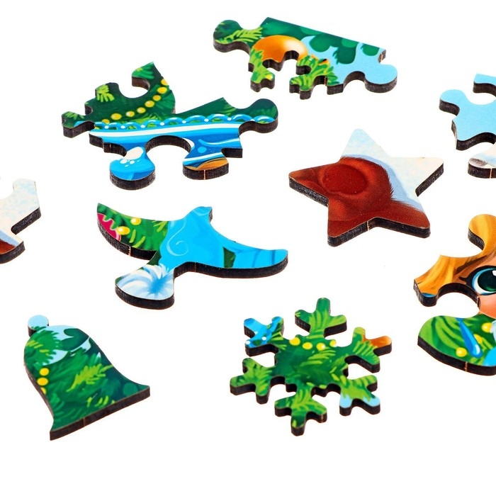 Деревянный пазл фигурный &laquo;Новый год! В гостях у Снегурочки&raquo;