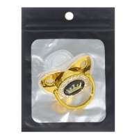 Соска - пустышка силиконовая ортодонтическая &laquo;Корона&raquo;, от 12 мес., с колпачком, цвет золотой/черный, стразы