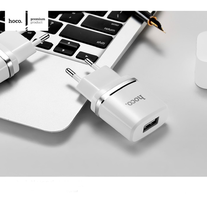 Сетевое зарядное устройство Hoco C11, USB - 1 А, кабель microUSB 1 м, белый