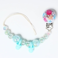 Держатель для соски - пустышки &laquo;Бусинки&raquo;, цвет бирюзовый