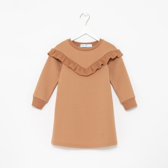 Платье для девочки KAFTAN Платье для девочки KAFTAN "Basic line", размер 34 (122-128), цвет кофе