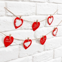 Гирлянда, интерьерное украшение &laquo;Моей половинке&raquo;, 7 штук, 7 х 7 см