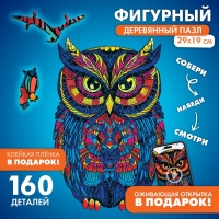 Пазлы деревянные фигурные «Сова», 160 элементов Пазлы деревянные фигурные «Сова», 160 элементов