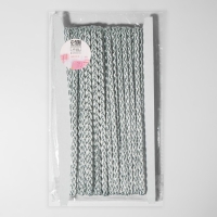 Тесьма декоративная &laquo;Косичка&raquo;, 7 мм, 10 &plusmn; 1 м, цвет серебряный/белый