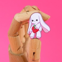 Значки деревянные, неразлучники &laquo;Любимой подружке&raquo;, 2 шт., 8 х 12 см.