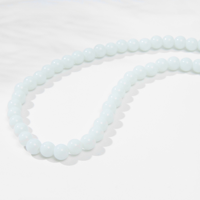 Бусины на нити шар №8 &laquo;Стекло&raquo;, цвет белый, 98 бусин