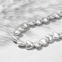 Бусины пластиковые на нити &laquo;Сердце&raquo; 1,4&times;1,4&times;0,8см, (набор 150 шт.), цвет белый