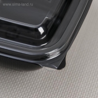 Набор пластиковых одноразовых контейнеров, 550 мл, 12,6&times;12,6&times;6 см, 5 шт, цвет чёрный