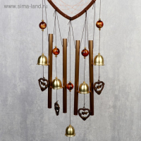 Музыка ветра металл "Сердце с сердечками" 4 трубки 5 колокольчиков d=17 см длина 65 см Музыка ветра металл "Сердце с сердечками" 4 трубки 5 колокольчиков d=17 см длина 65 см