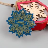 Ёлочная игрушка &laquo;Домик со снежинкой&raquo;, от батареек, свечение тёплое белое