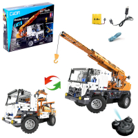 Конструктор радиоуправляемый &laquo;Грузовик-Кран&raquo;, 838 деталей, 2 в 1, с аккумулятором