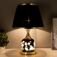 Настольная лампа Алви 1x60Вт E27 черно-золотой 28х28х45 см RISALUX