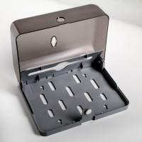 Диспенсер для бумажных полотенец в листах, пластиковый (макс. 200 шт), 27&times;11&times;20,5 см, цвет чёрный