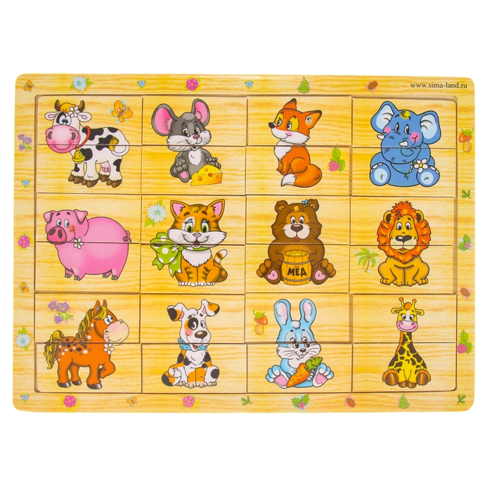 Пазл разрезные картинки &laquo;Учим животных&raquo;