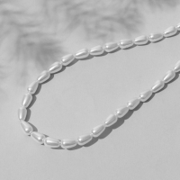 Бусины пластиковые на нити &laquo;Жемчуг&raquo; капля 0,8&times;0,4&times;0,4 см, (набор 110 шт.), цвет белый