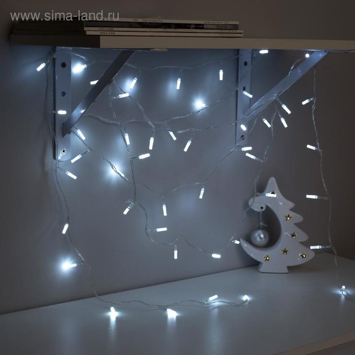 Гирлянда &laquo;Нить&raquo; 5 м с насадками &laquo;Звёздочки&raquo;, IP20, прозрачная нить, 50 LED, свечение белое, 8 режимов, 220 В